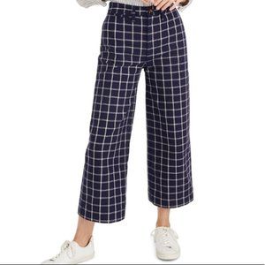 Madewell plaid wide leg trouser